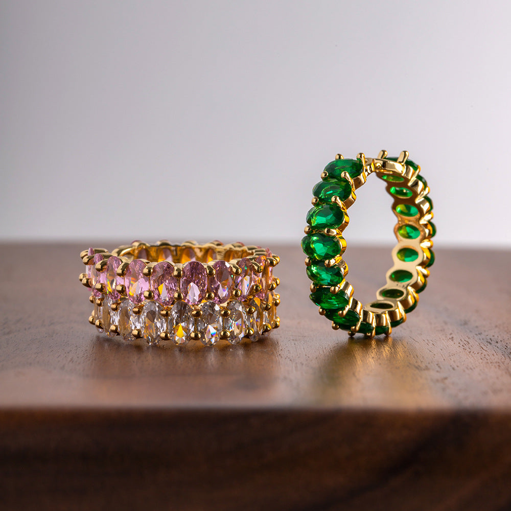 Anéis de Zircônia Cúbica de Cobre Coloridos