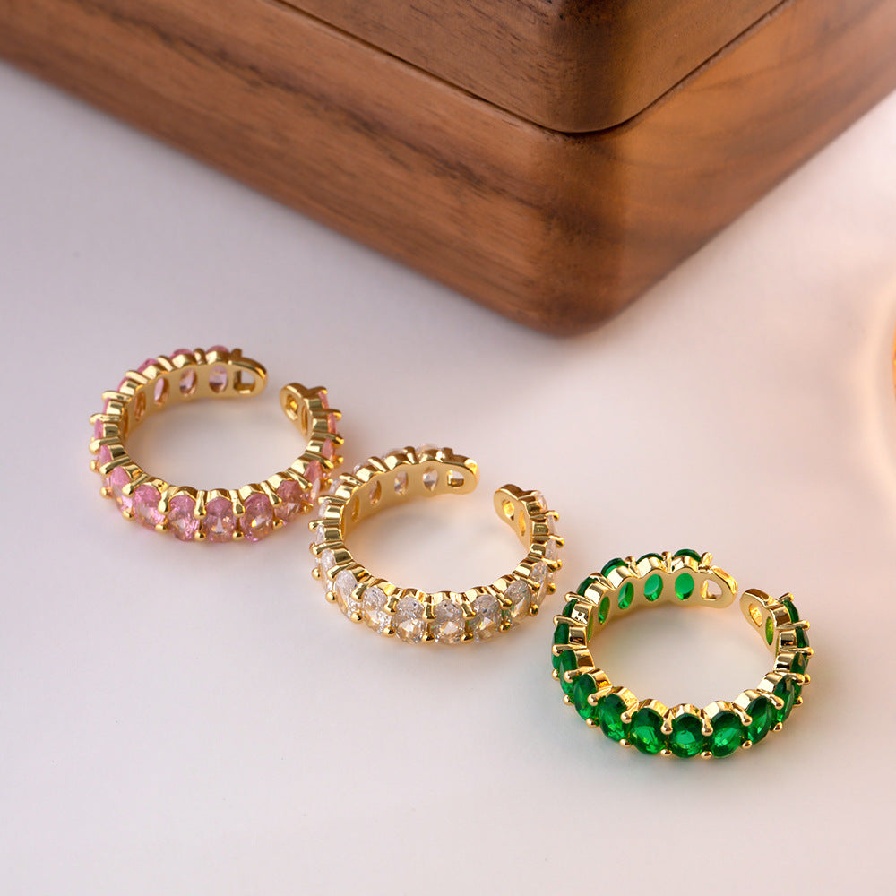 Anéis de Zircônia Cúbica de Cobre Coloridos